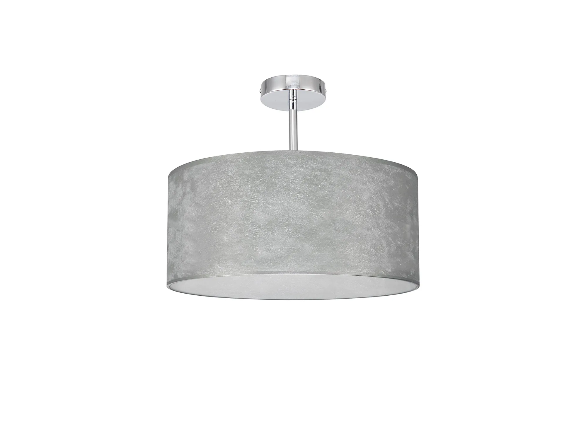 Baymont 40cm Semi Flush 1 Light Polished Chrome, Silver Leaf DK0783  Deco Baymont
